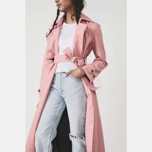 NWT Free People Morrison Vegan Leather Trench / Pink